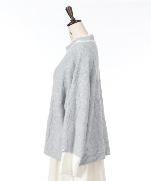 axes femme（アクシーズファム）の「レイヤード風ニットプル（ニット/セーター・レディース・ベージュ/グレー/ブルー・MEDIUM）」の4枚目の写真