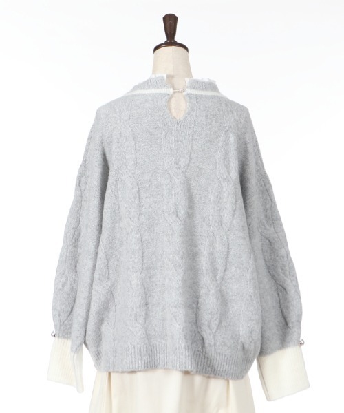 axes femme（アクシーズファム）の「レイヤード風ニットプル（ニット/セーター・レディース・ベージュ/グレー/ブルー・MEDIUM）」の5枚目の写真