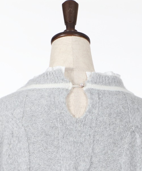 axes femme（アクシーズファム）の「レイヤード風ニットプル（ニット/セーター・レディース・ベージュ/グレー/ブルー・MEDIUM）」の10枚目の写真