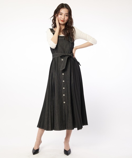 SPIRALGIRL（スパイラルガール）の「クレイジープリーツデニムワンピース（ワンピース・レディース・ブラック/インディゴブルー・FREE）」の12枚目の写真