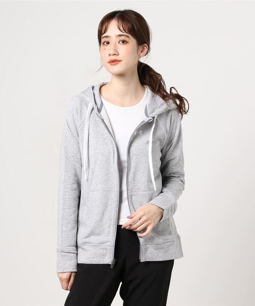 UNDER ARMOUR（アンダーアーマー）の「アンダーアーマー UA Rival Terry FZ（パーカー・レディース・グレー/ブラック・S/M/L/XL）」の2枚目の写真