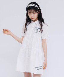 アキcコラボティアードシャツワンピ