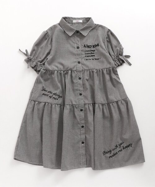 algy（アルジー）の「アキcコラボティアードシャツワンピ（ワンピース・キッズ・チェック/ピンク/オフホワイト・MEDIUM/XX-SMALL/SMALL/X-SMALL）」の3枚目の写真