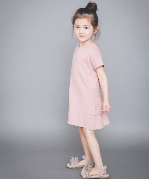 BRANSHES（ブランシェス）の「【WEB限定】後ろ2段フリル半袖ワンピース（ワンピース・キッズ・ライトグリーン/チャコールグレー/ピンク/ラベンダー・130cm/100cm/150cm/140cm/120cm/110cm）」の6枚目の写真