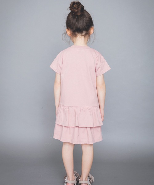 BRANSHES（ブランシェス）の「【WEB限定】後ろ2段フリル半袖ワンピース（ワンピース・キッズ・ライトグリーン/チャコールグレー/ピンク/ラベンダー・130cm/100cm/150cm/140cm/120cm/110cm）」の9枚目の写真