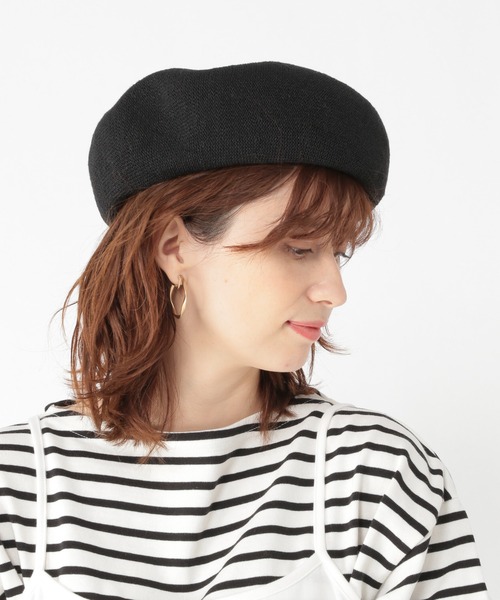 studio CLIP(スタディオクリップ)の「洗える和紙リネンベレー帽(ハンチング/ベレー帽・レディース・ブラック/ベージュ/グリーン/グレー・FREE)」の2枚目の写真