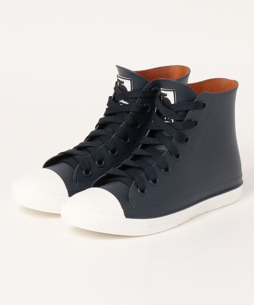 moz(モズ)の「《moz》レインスニーカーハイカット(レインシューズ・レディース・グレー/ネイビー/ベージュ/ブラック/カーキ/ブラウン/ホワイト/サックスブルー/ローズ/ブラック×ホワイト・LL/M/S/L)」の1枚目の写真