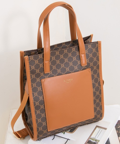 Newlyme（ニューリーミー）の「スクエア2WAYトートバッグ（ショルダーバッグ・レディース・ブラック/ベージュ/ブラウン/グレー/ブルー/ブラック系その他/ブラウン系その他/パイソン/ブラウン系その他3/ベージュ系その他/ブラック系その他2/ブラウン系その他2・FREE）」の8枚目の写真