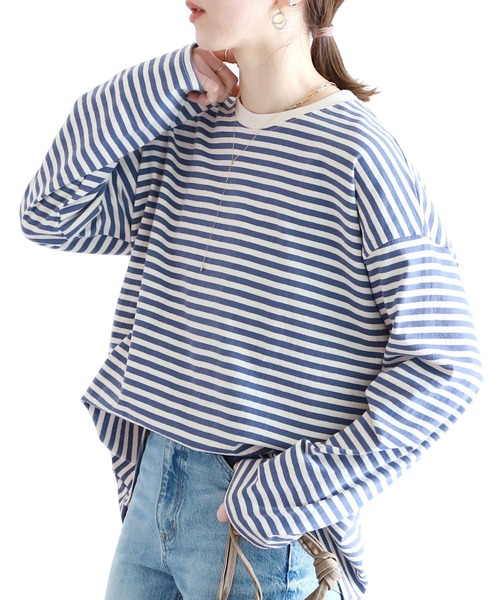 reca(レカ)の「ボーダーカットソー(Tシャツ/カットソー・レディース・ブラック/ブルー/グリーン/ブラウン系その他・FREE)」の4枚目の写真