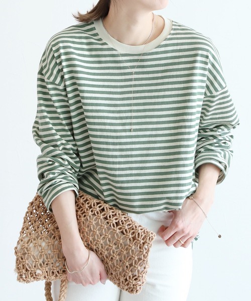 reca(レカ)の「ボーダーカットソー(Tシャツ/カットソー・レディース・ブラック/ブルー/グリーン/ブラウン系その他・FREE)」の3枚目の写真