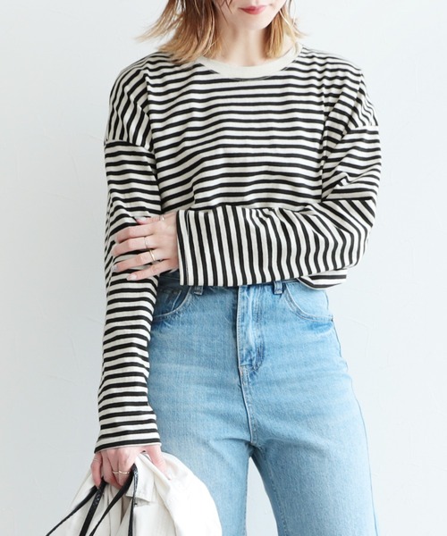 reca(レカ)の「ボーダーカットソー(Tシャツ/カットソー・レディース・ブラック/ブルー/グリーン/ブラウン系その他・FREE)」の5枚目の写真