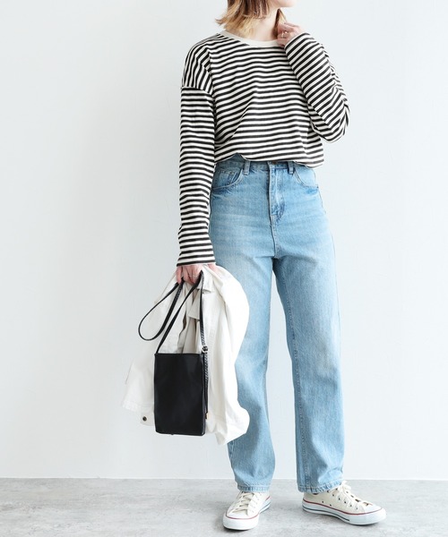 reca(レカ)の「ボーダーカットソー(Tシャツ/カットソー・レディース・ブラック/ブルー/グリーン/ブラウン系その他・FREE)」の6枚目の写真