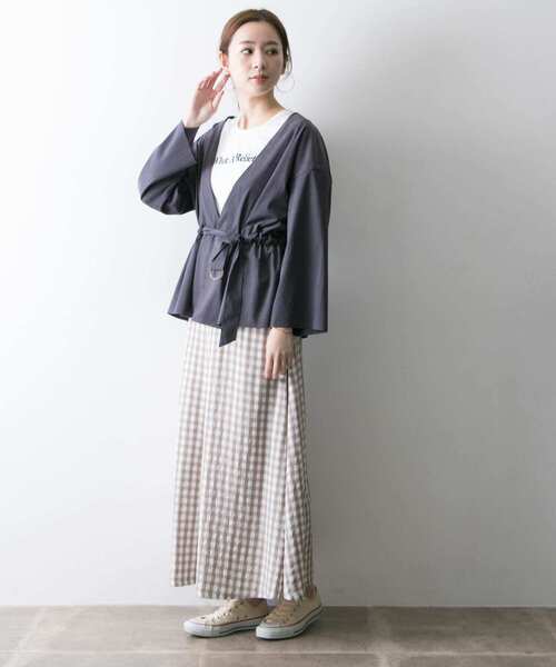 URBAN RESEARCH（アーバンリサーチ）の「フェイクスエードショート丈コーディガン∴（ノーカラージャケット・レディース・ベージュ/ネイビー・FREE）」の12枚目の写真