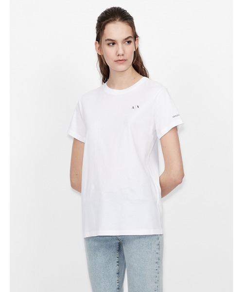 ARMANI EXCHANGE(アルマーニエクスチェンジ)の「【A|X アルマーニ エクスチェンジ】A|Xロゴ クルーネック半袖Tシャツ/REGULAR(Tシャツ/カットソー・レディース・ホワイト/ブラック・LARGE/MEDIUM/SMALL/X-SMALL)」の1枚目の写真