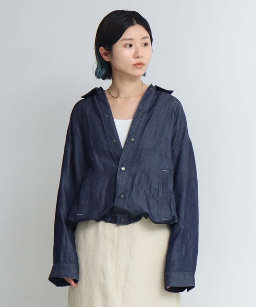 note et silence (ノートエシロンス)の「_●C/Liライトオンスデニム コーチジャケット(その他アウター・レディース・ライトブルー/ネイビー・FREE)」の3枚目の写真