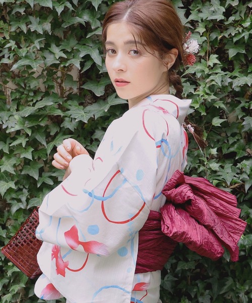 C.R.E.A.M(クリーム)の「【兵児帯で大人可愛く♪】昭和レトロな夏色浴衣3点セット(浴衣・兵児帯・腰紐)(浴衣・レディース・A/B/C/D/E/F/G/H/I/J/K/L/M/N/O/その他4/その他1/その他9/その他3/その他6/その他10/その他12/その他5/その他7/その他2/その他8/その他11・FREE)」の5枚目の写真