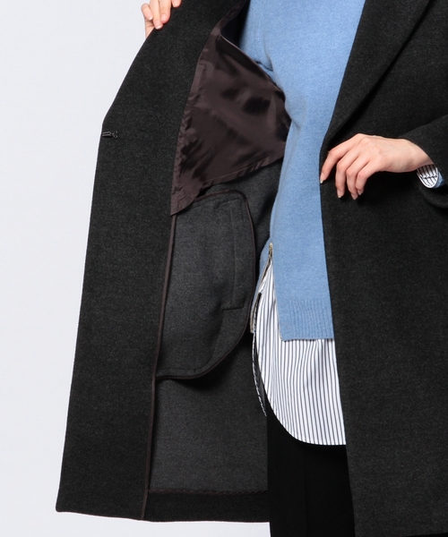 UNITED ARROWS（ユナイテッドアローズ）の「UAB W/N R/V ノーボタン コート（その他アウター・レディース・グレー/オフホワイト・36/40/38）」の4枚目の写真