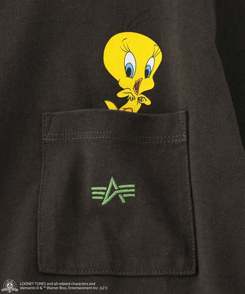 Alpha Industries（アルファインダストリーズ）の「キッズ LOONEY TUNES トゥイーティー ポケット Tシャツ【110-150cm】（Tシャツ/カットソー・キッズ・ホワイト/ブラック/ベージュ系その他・140/150/120/130/110）」の14枚目の写真