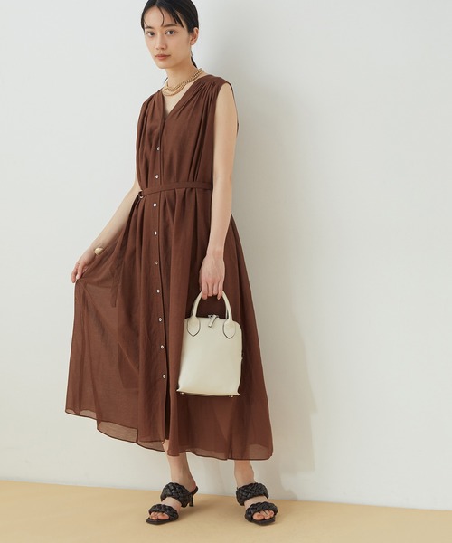 セール 洗える コットンボイルギャザーワンピース ワンピース Adam Et Rope アダムエロペ のファッション通販 Zozotown