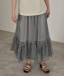 w closet | イレギュラーティアードギンガムチェックスカート(スカート)