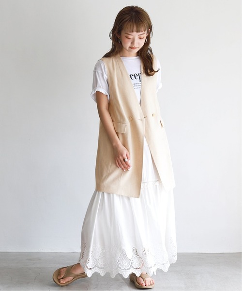 SLOBE IENA（スローブイエナ）の「リネンロングジャケット◆（その他アウター・レディース・ベージュ/アイボリー・FREE）」の7枚目の写真