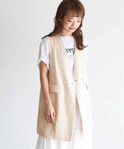 SLOBE IENA（スローブイエナ）の「リネンロングジャケット◆（その他アウター・レディース・ベージュ/アイボリー・FREE）」の5枚目の写真