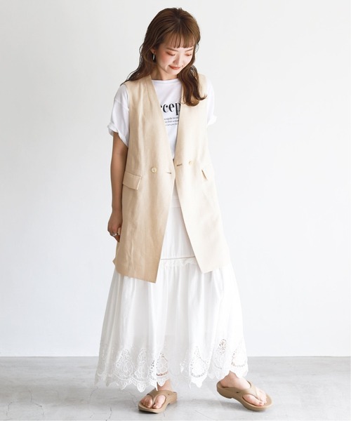 SLOBE IENA（スローブイエナ）の「リネンロングジャケット◆（その他アウター・レディース・ベージュ/アイボリー・FREE）」の17枚目の写真