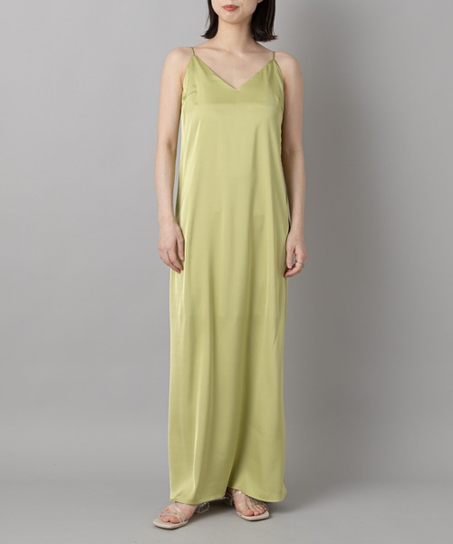 CIAOPANIC(チャオパニック)の「【SCENE by ciaopanic/シーン バイ チャオパニック】サテンキャミワンピース/WEB・一部店舗限定(ワンピース・レディース・ブルー/ライトグリーン・FREE)」の5枚目の写真