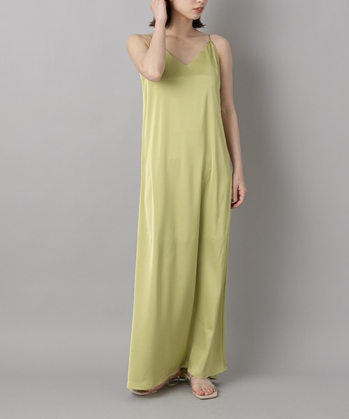 CIAOPANIC(チャオパニック)の「【SCENE by ciaopanic/シーン バイ チャオパニック】サテンキャミワンピース/WEB・一部店舗限定(ワンピース・レディース・ブルー/ライトグリーン・FREE)」の8枚目の写真