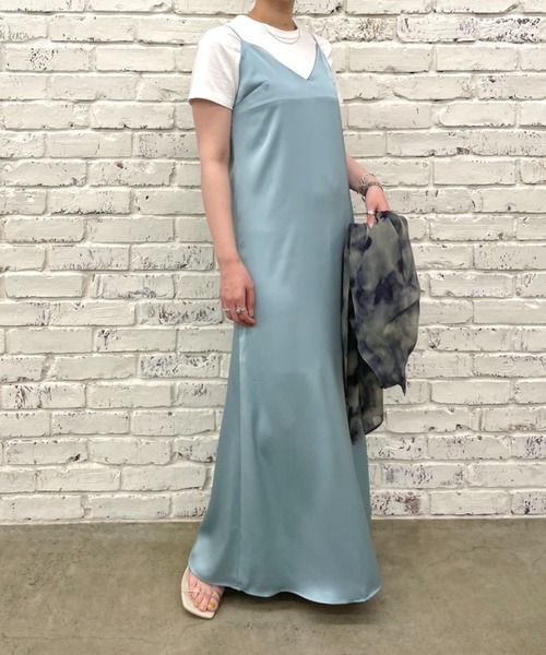 CIAOPANIC(チャオパニック)の「【SCENE by ciaopanic/シーン バイ チャオパニック】サテンキャミワンピース/WEB・一部店舗限定(ワンピース・レディース・ブルー/ライトグリーン・FREE)」の22枚目の写真