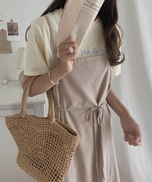 JUNOAH | 麻混ロングスカートサロペット(サロペット/オーバーオール)