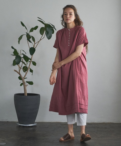 PUAL CE CIN（ピュアルセシン）の「インドコットンボイルワンピース（ワンピース・レディース・ブラック/ベージュ/ブルー/ローズ・FREE）」の4枚目の写真