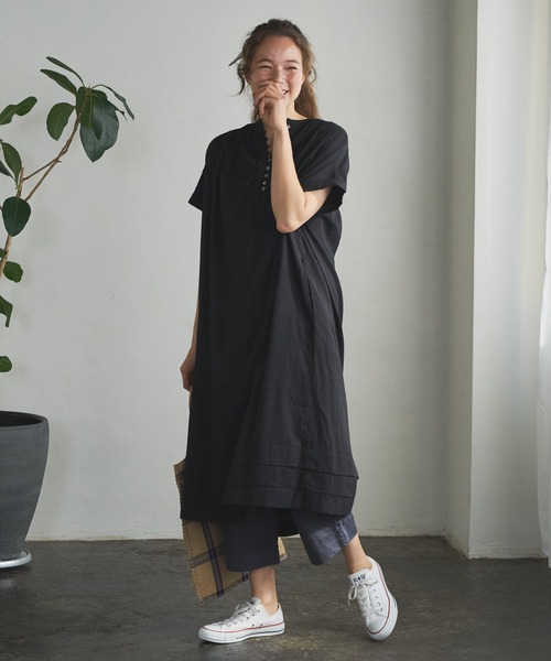 PUAL CE CIN（ピュアルセシン）の「インドコットンボイルワンピース（ワンピース・レディース・ブラック/ベージュ/ブルー/ローズ・FREE）」の5枚目の写真