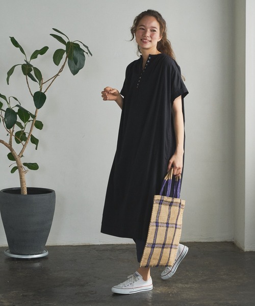 PUAL CE CIN（ピュアルセシン）の「インドコットンボイルワンピース（ワンピース・レディース・ブラック/ベージュ/ブルー/ローズ・FREE）」の6枚目の写真