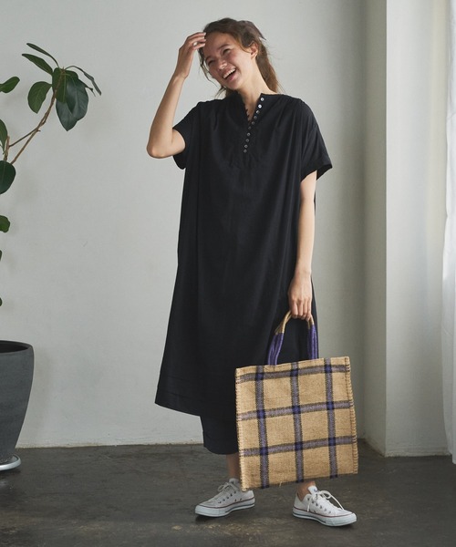 PUAL CE CIN（ピュアルセシン）の「インドコットンボイルワンピース（ワンピース・レディース・ブラック/ベージュ/ブルー/ローズ・FREE）」の8枚目の写真