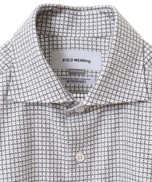 EYE. D WEARing（アイディウェアリング）の「EYE.D WEARingドビーチドリシャツ（シャツ/ブラウス・メンズ・ライトグレー/ネイビー・2/3/4）」の5枚目の写真
