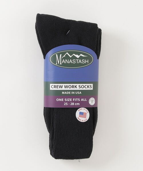 MANASTASH（マナスタッシュ）の「MANASTASH/マナスタッシュ 2P CREW WORK SOCKS（ソックス/靴下・メンズ・ホワイト/ブラック/ナチュラル・FREE）」の2枚目の写真