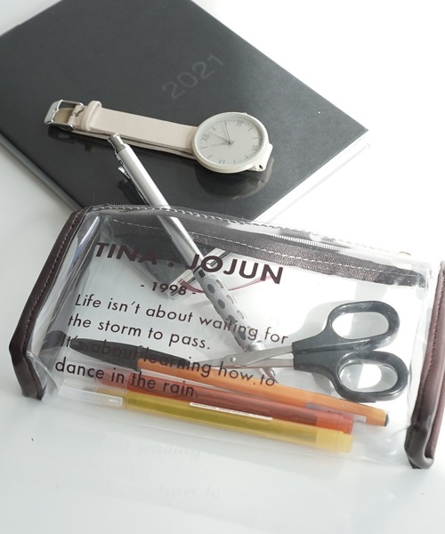 TINA：JOJUN（ティーナジョジュン）の「クリアポーチ TINA：JOJUN（ポーチ・レディース・ブラウン/ライトベージュ・F）」の2枚目の写真