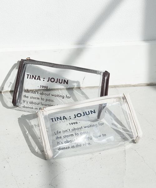 TINA：JOJUN（ティーナジョジュン）の「クリアポーチ TINA：JOJUN（ポーチ・レディース・ブラウン/ライトベージュ・F）」の3枚目の写真