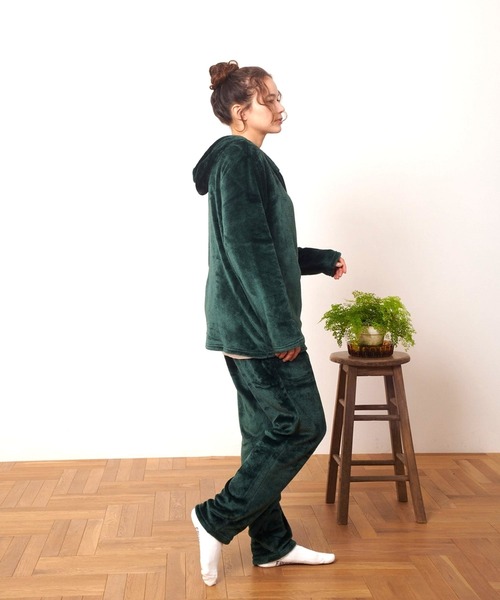 FRUIT OF THE LOOM（フルーツオブザルーム）の「【FRUIT OF THE LOOM】ボアルームウェア 上下セット（パーカー＆ロングパンツ）（ルームウェア/パジャマ・メンズ・ネイビー/モスグリーン/ブラック/チャコール/ベージュ/ブラウン/ピンク/グレー・4L/L/M/XL/5L/3L/S/LL）」の18枚目の写真