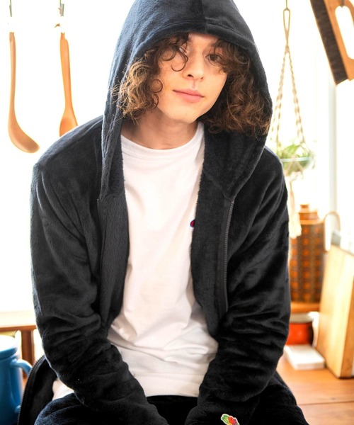 FRUIT OF THE LOOM（フルーツオブザルーム）の「【FRUIT OF THE LOOM】ボアルームウェア 上下セット（パーカー＆ロングパンツ）（ルームウェア/パジャマ・メンズ・ネイビー/モスグリーン/ブラック/チャコール/ベージュ/ブラウン/ピンク/グレー・4L/L/M/XL/5L/3L/S/LL）」の21枚目の写真