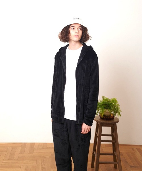 FRUIT OF THE LOOM（フルーツオブザルーム）の「【FRUIT OF THE LOOM】ボアルームウェア 上下セット（パーカー＆ロングパンツ）（ルームウェア/パジャマ・メンズ・ネイビー/モスグリーン/ブラック/チャコール/ベージュ/ブラウン/ピンク/グレー・4L/L/M/XL/5L/3L/S/LL）」の9枚目の写真