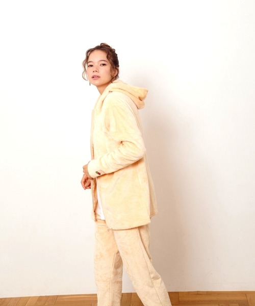 FRUIT OF THE LOOM（フルーツオブザルーム）の「【FRUIT OF THE LOOM】ボアルームウェア 上下セット（パーカー＆ロングパンツ）（ルームウェア/パジャマ・メンズ・ネイビー/モスグリーン/ブラック/チャコール/ベージュ/ブラウン/ピンク/グレー・4L/L/M/XL/5L/3L/S/LL）」の17枚目の写真