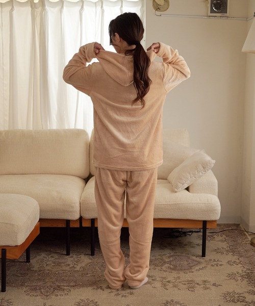 FRUIT OF THE LOOM】ボアルームウェア 上下セット（パーカー＆ロング