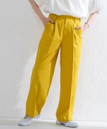 coen | 接触冷感機能付き2タックカラーパンツ(スラックス)