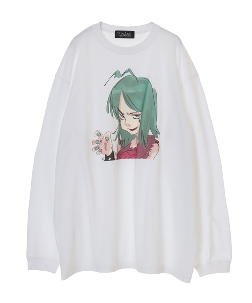 ROMPUS（ロンパース）の「【ROMPUS×JUN INAGAWA】GREENちゃんは長袖でも別に汗かかない（Tシャツ/カットソー・レディース・ブラック/レッド/オフホワイト・2）」の2枚目の写真