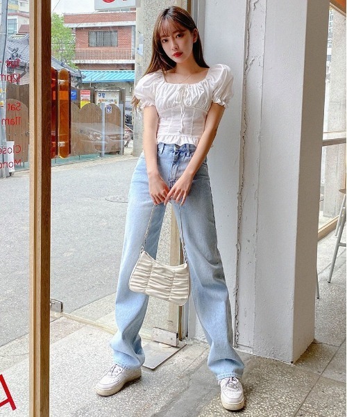 SONA（ソナ）の「SONYUNARA ロングワイドデニムジーンズ（デニムパンツ・レディース・ライトブルー・SMALL/MEDIUM）」の8枚目の写真