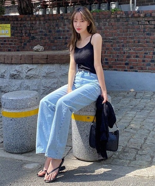 SONA（ソナ）の「SONYUNARA ロングワイドデニムジーンズ（デニムパンツ・レディース・ライトブルー・SMALL/MEDIUM）」の10枚目の写真