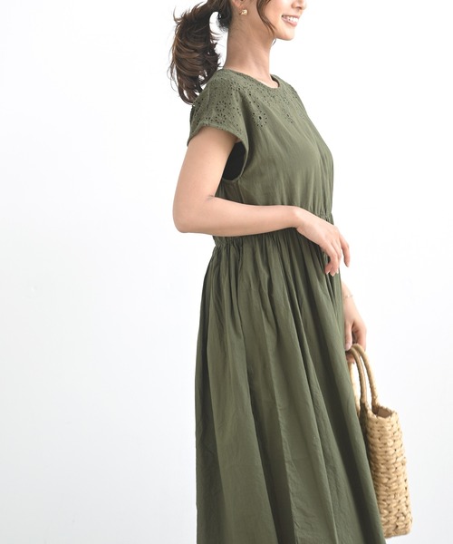 rps（アールピーエス）の「フラワーシフリワンピース（ワンピース・レディース・ベージュ/ネイビー/カーキ・M）」の19枚目の写真