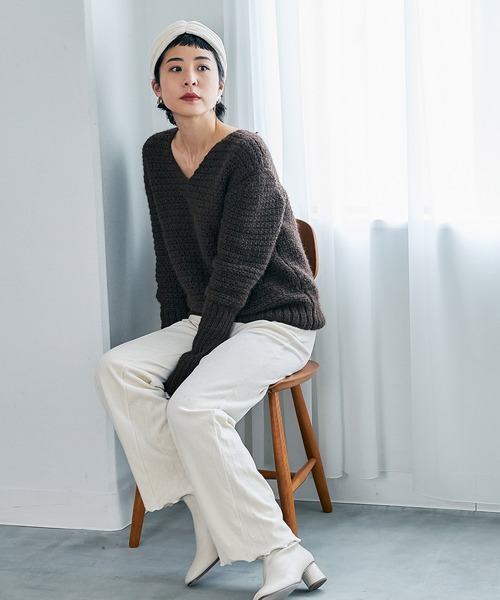 ADAM ET ROPE'（アダムエロペ）の「オーガニックコットンベロアヘアバンド（ヘアバンド・レディース・レンガ/キナリ・FREE）」の13枚目の写真